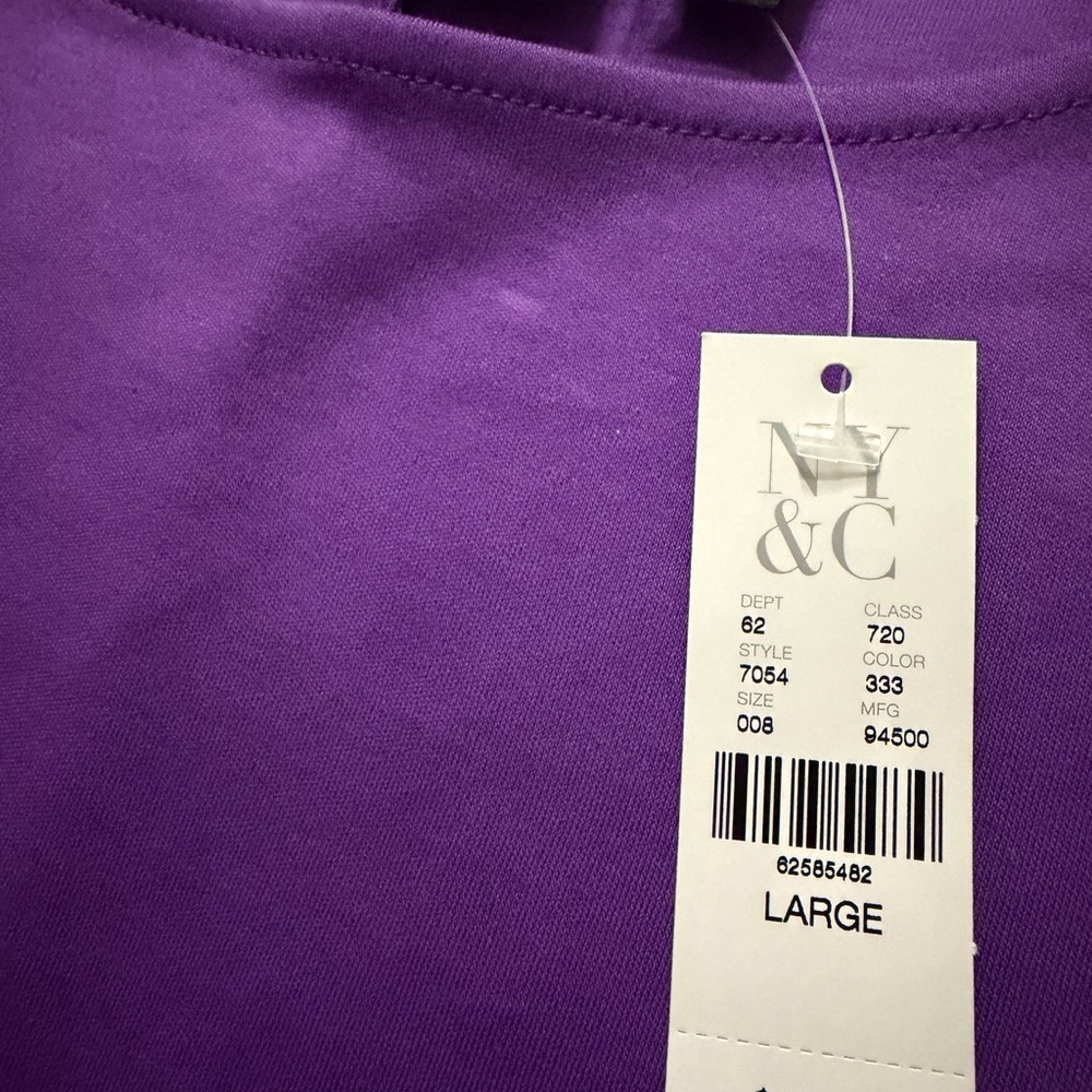 New York & Co. Purple Sleeveless Dress with Side Buttons - Picture 7 of 8